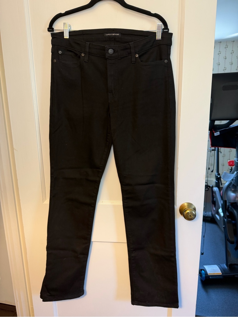 Lucky Brand Women's Black Mid Rise Straight Denim Jeans Button Zip Size 33